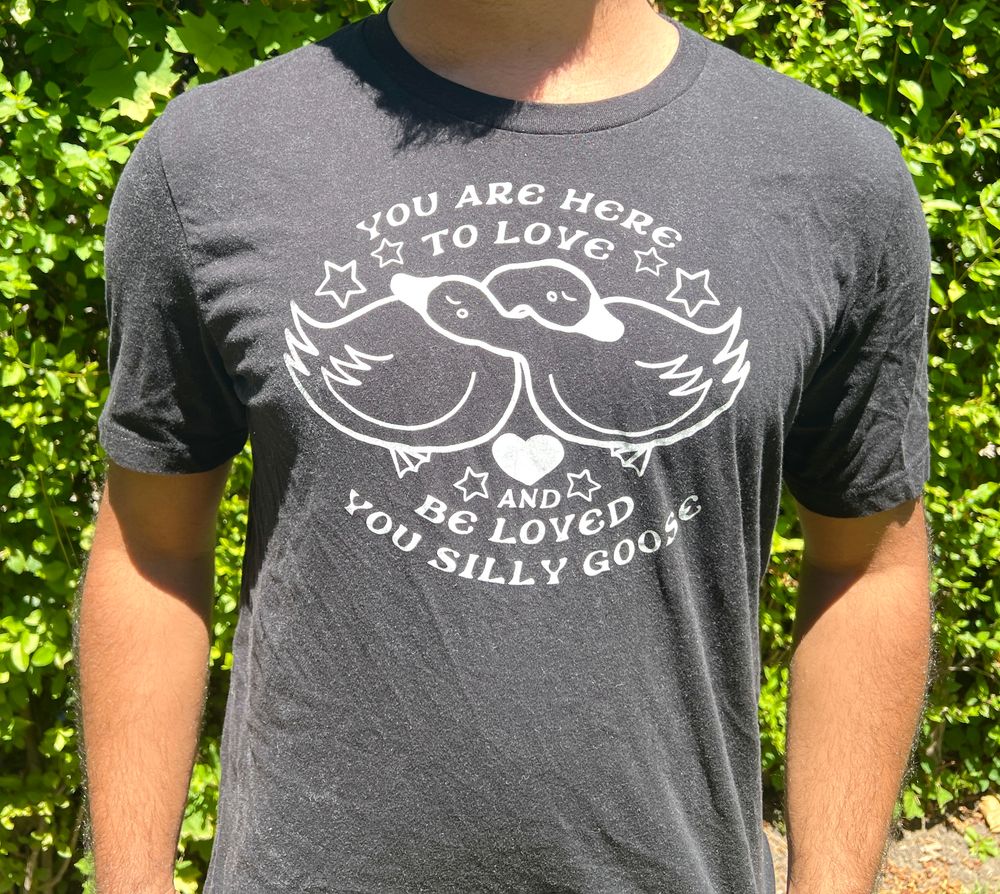 You are here to love and be loved you silly goose! Black Shirt 